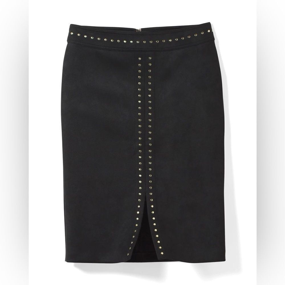 White House Black Market Faux Suede Studded Pencil Skirt - Picture 5 of 16